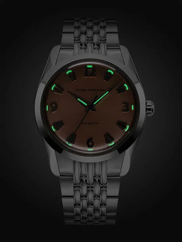 Nivada Grenchen Antarctic 35mm Salmon - No Date 35018M