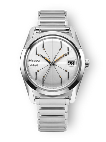 Nivada Grenchen Antarctic Spider 35mm Silver - With Date 35012M17