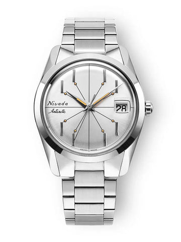 Nivada Grenchen Antarctic Spider 35mm Silver - With Date 35012M17