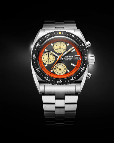 Nivada Grenchen Autochron Orange Mecaquartz 77004Q