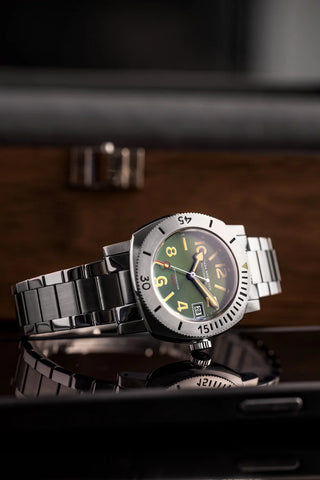 Nivada Grenchen Depthmaster - Numerals Date Green 14103A