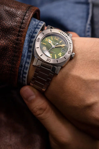 Nivada Grenchen Depthmaster - Numerals Date Green 14103A