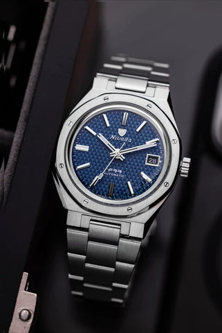 Nivada Grenchen F77 - Blue Date 69001A77
