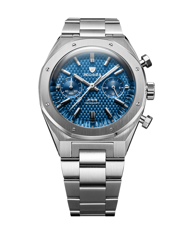 Nivada Grenchen F77 Chrono Mecaquartz Blue 68000Q77 – chronofactum.com
