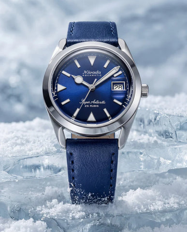 Nivada Grenchen Super Antarctic Blue Date 32076A