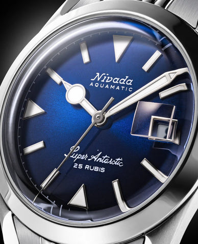 Nivada Grenchen Super Antarctic Blue Date 32076A