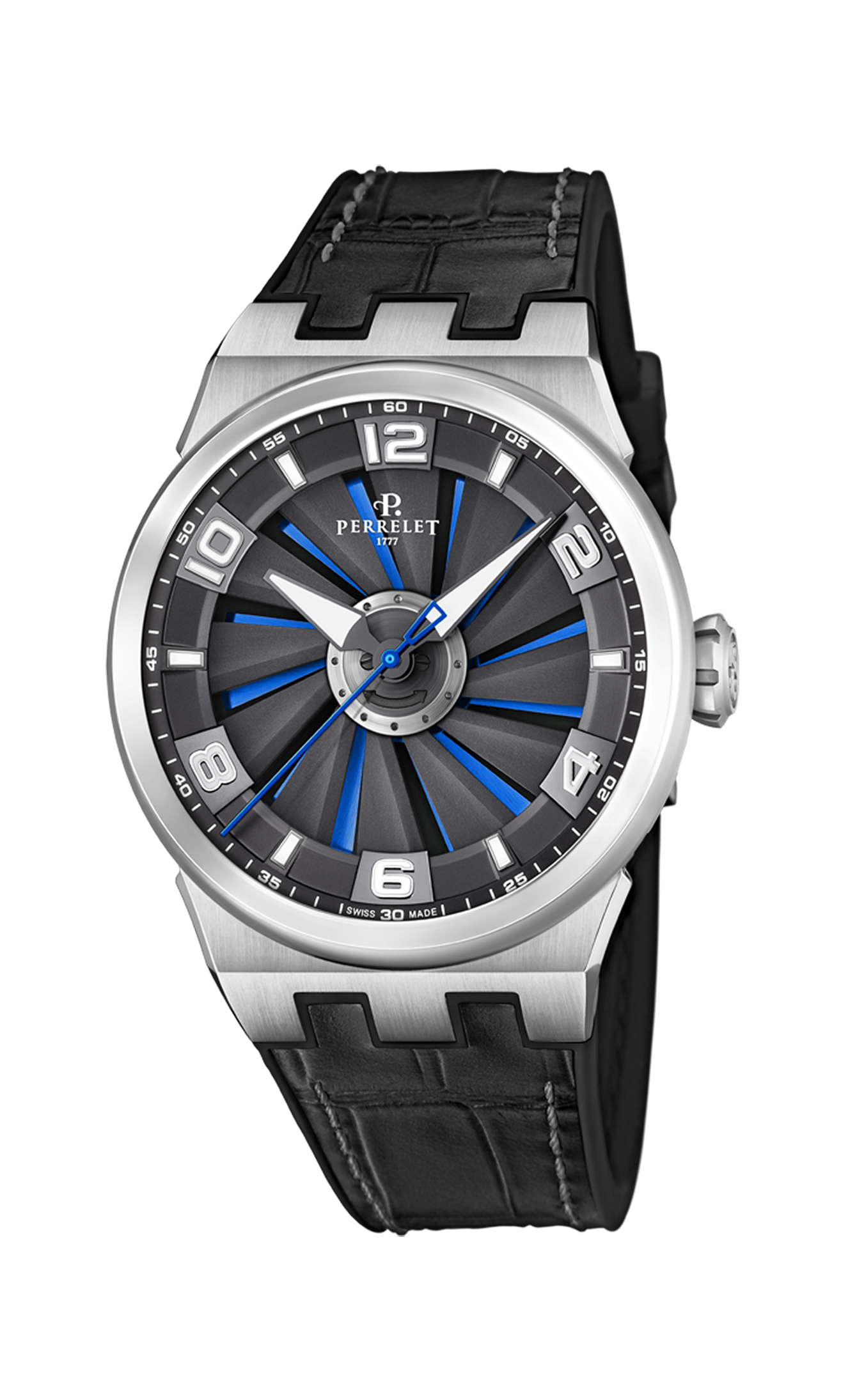 Lederband Schwarz mit Kroko-Prägung