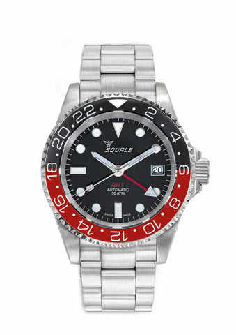 Squale 1545 GMT Black-Red Special Edition