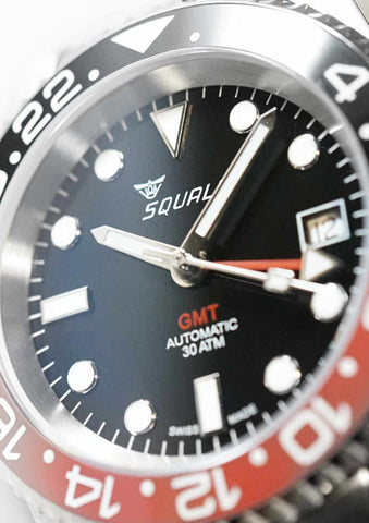 Squale 1545 GMT Black-Red Special Edition