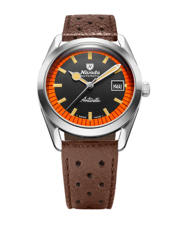 Nivada Grenchen Super Antarctic Black & Orange Date 38mm 32056A