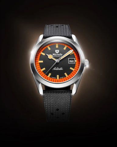 Nivada Grenchen Super Antarctic Black & Orange Date 38mm 32056A