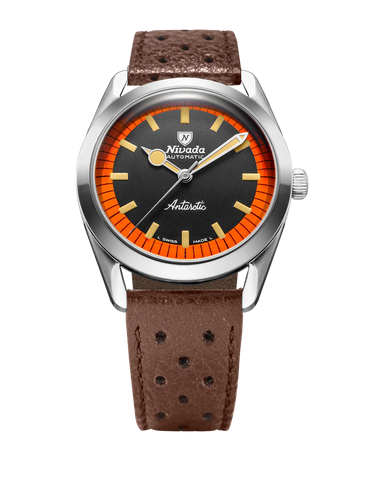 Nivada Grenchen Super Antarctic Black & Orange NoDate 38mm 32057A