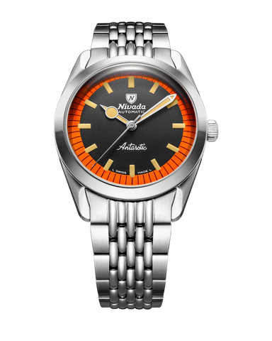 Nivada Grenchen Super Antarctic Black & Orange NoDate 38mm 32057A
