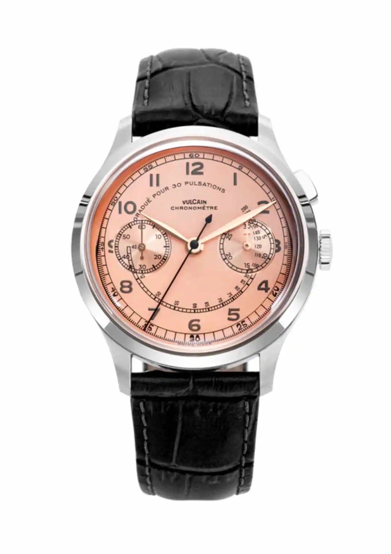 Black crocodile-embossed leather strap