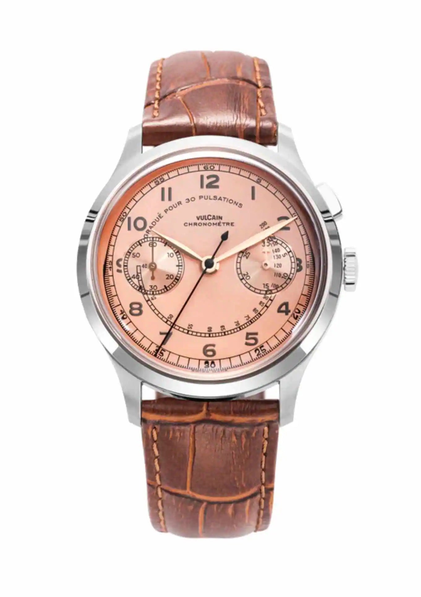 Brown crocodile-embossed leather strap