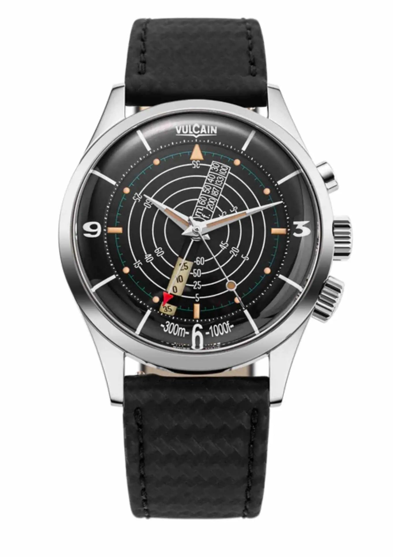 Closed Caseback.Black Leather Strap 