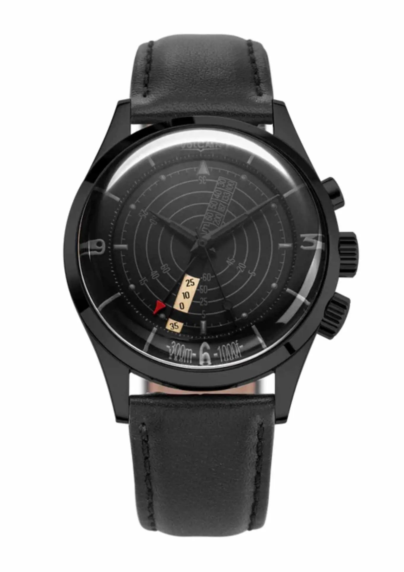 Closed Caseback.Black Leather Strap