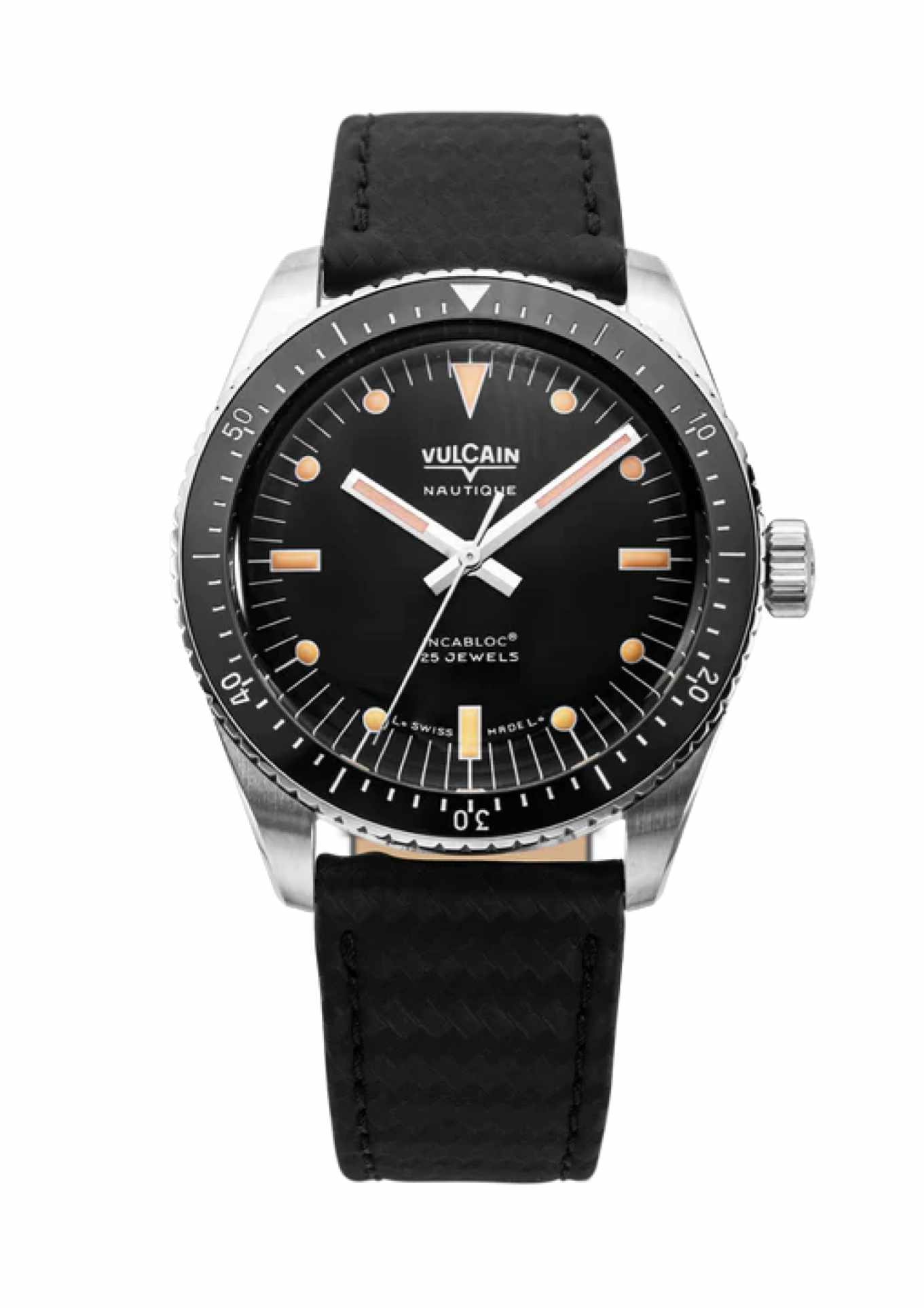 Leather strapBlack carbon structure