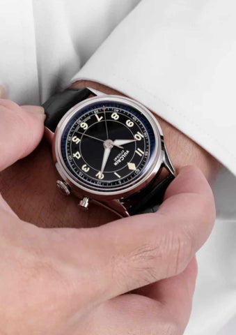 Vulcain Cricket Classique 36 Black-White-Blue