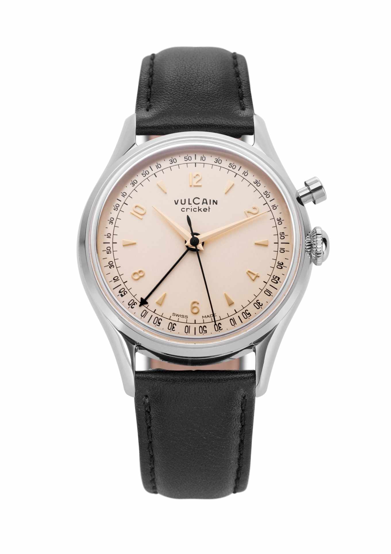 Closed Caseback Gray Leather Strap