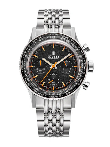 Nivada Grenchen Chronoking Inter Bezel 87042Q - GMT Bezel