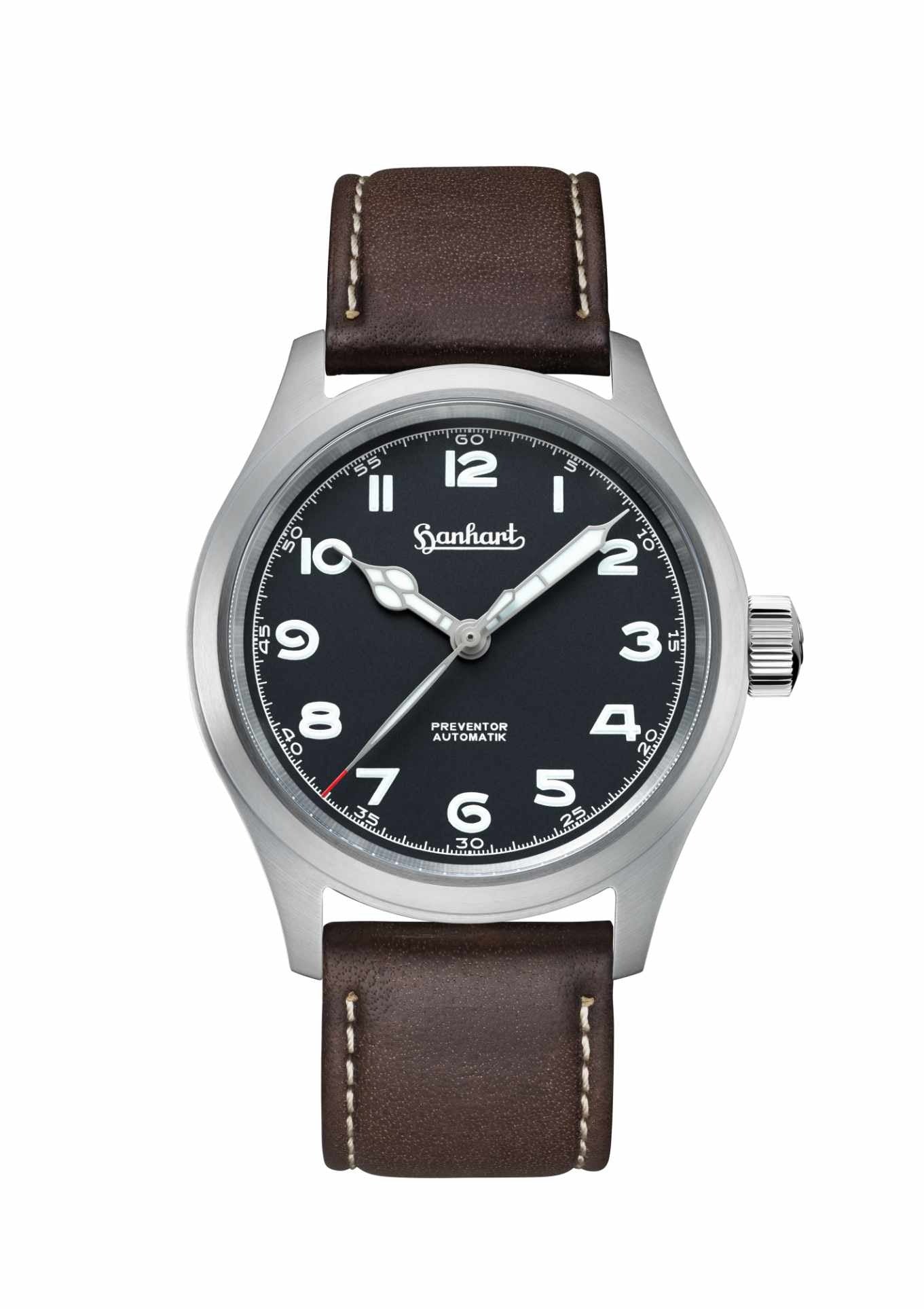 Leather strap dark brown . L