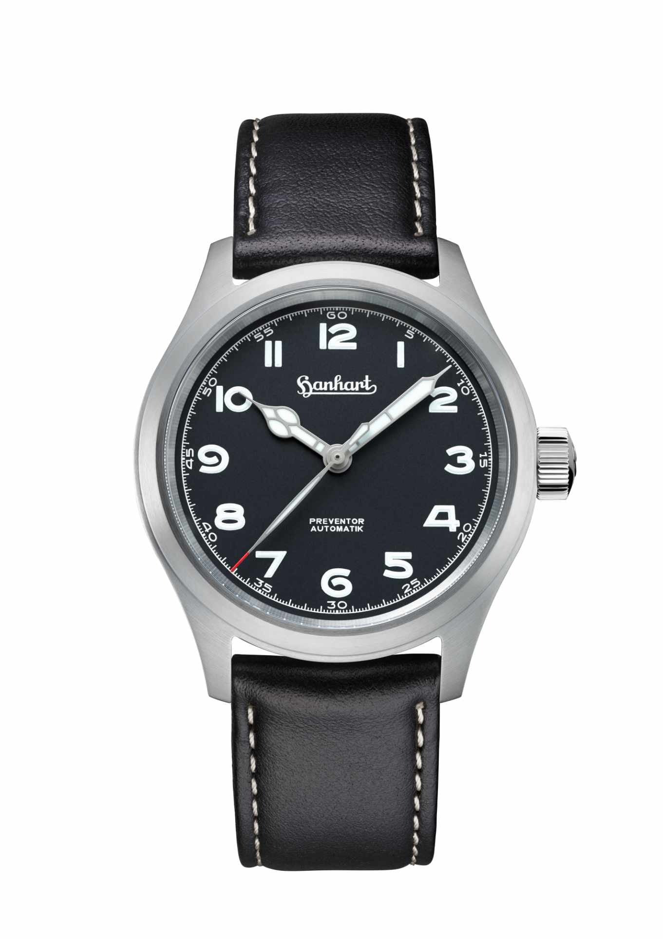 Black leather strap. L