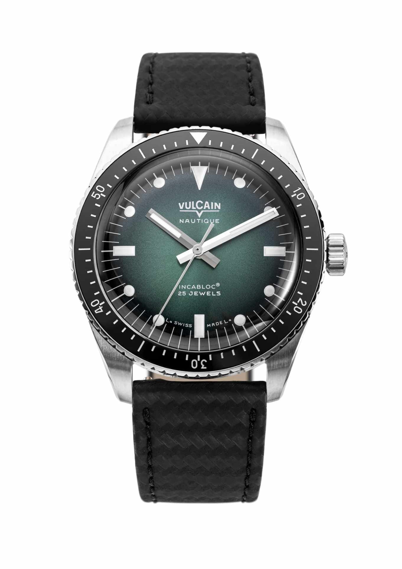 Leather strap black carbon structure