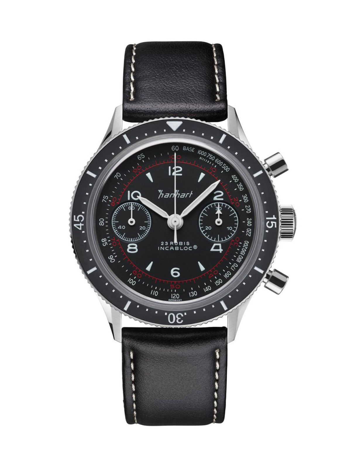 Leather strap black L