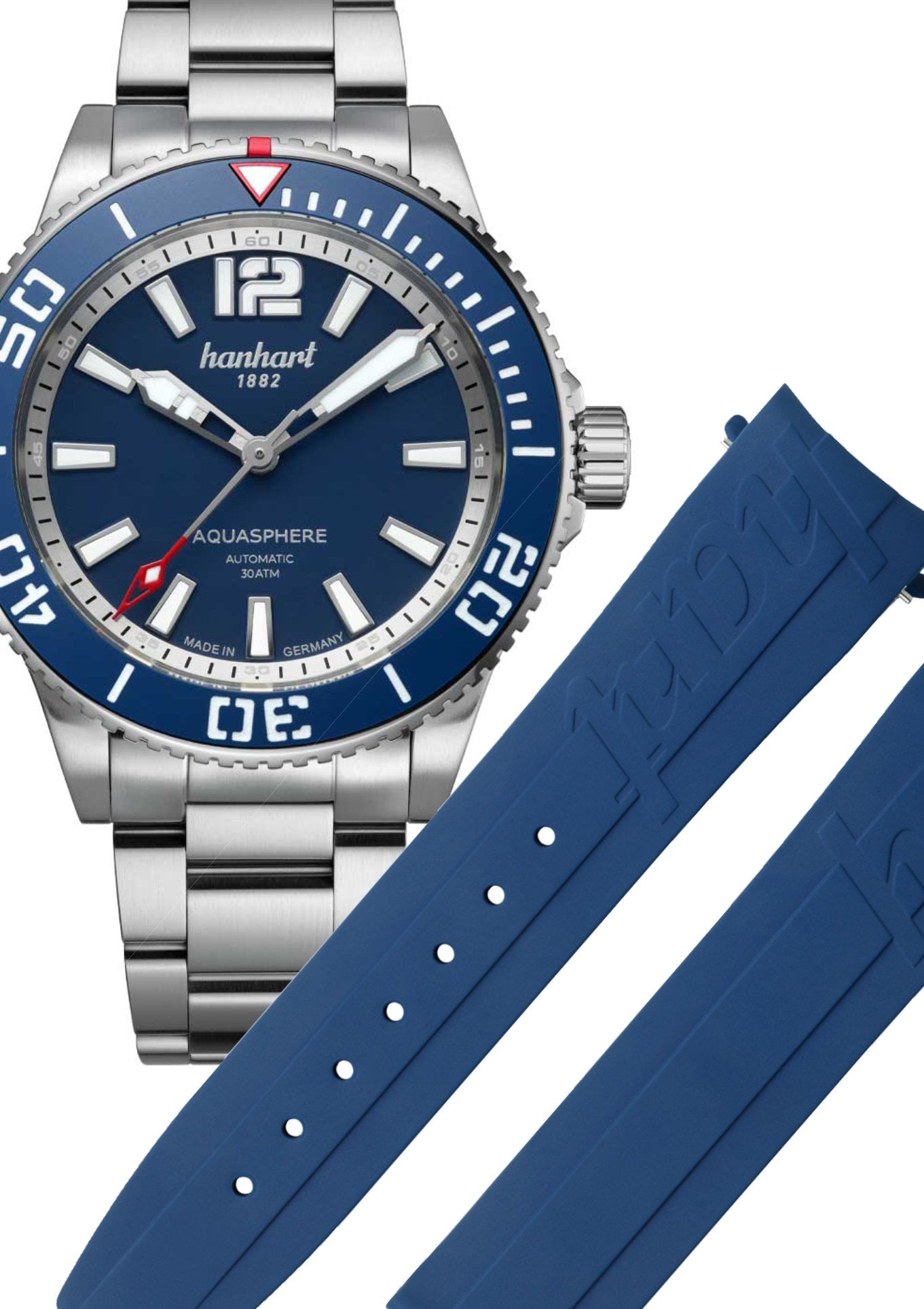 Set Kautschukband Blau +Stahlband