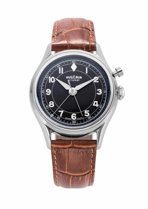 Open Caseback Brown Leather Alligator Pattern Strap