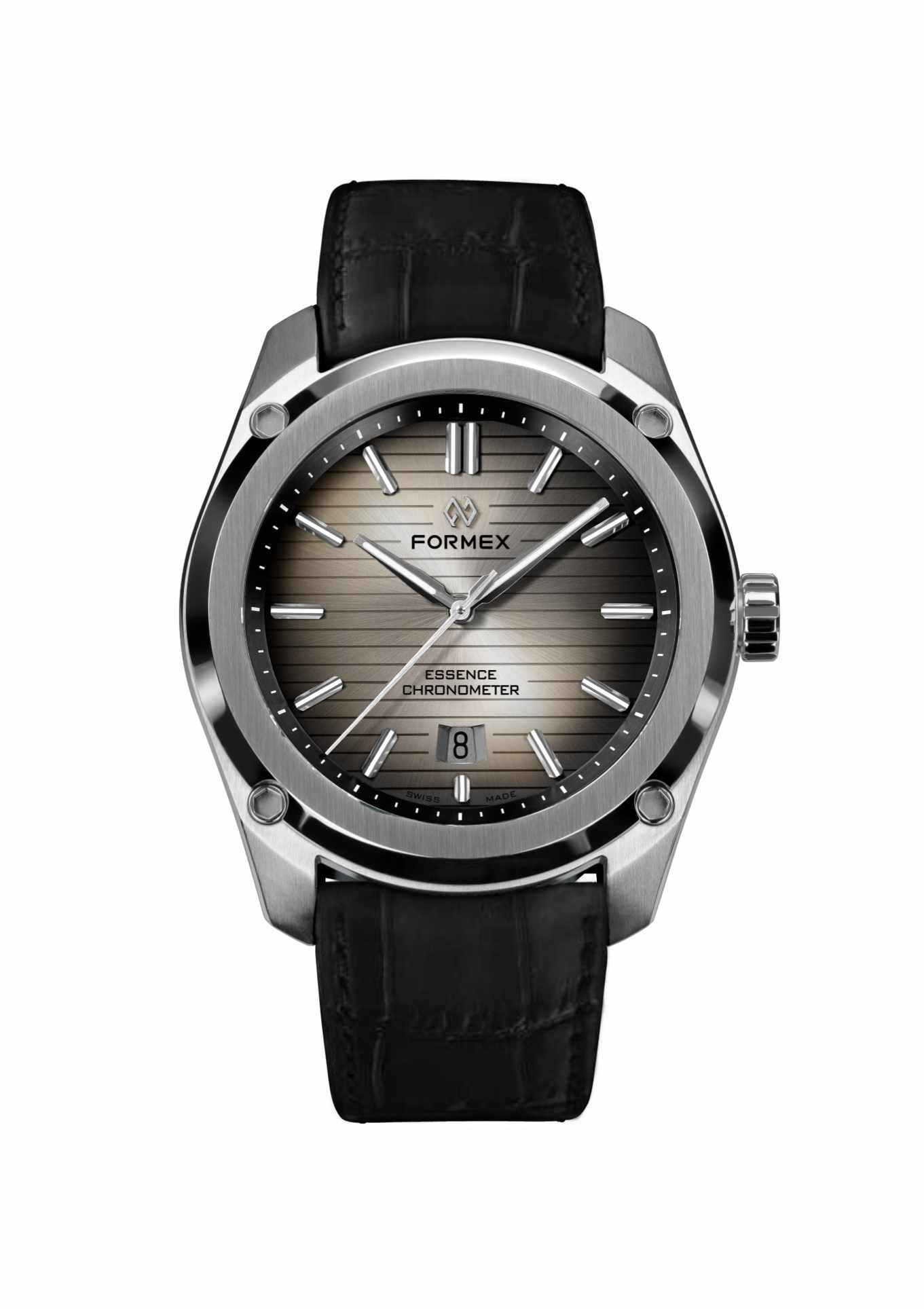 Lederband.Schwarz mit Kroko-Prägung