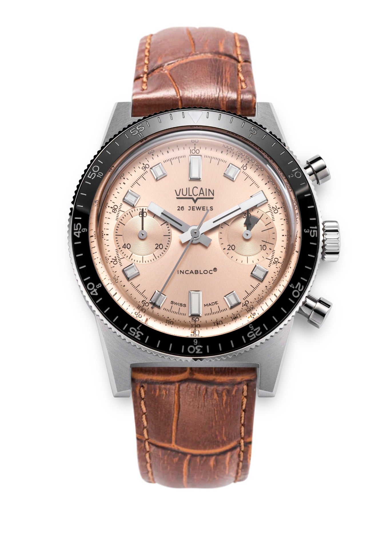 Lederband Braun Kroko-Prägung