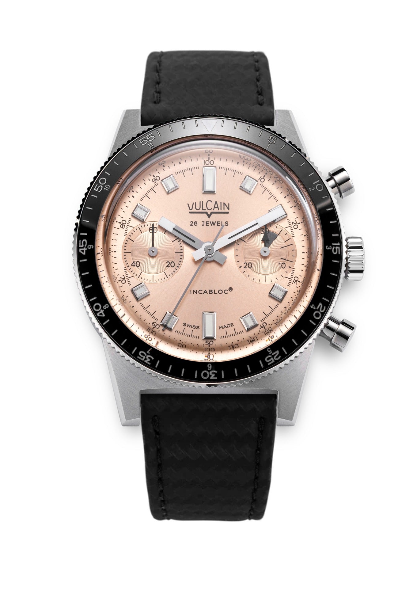 Lederband Schwarz Carbon-Stuktur