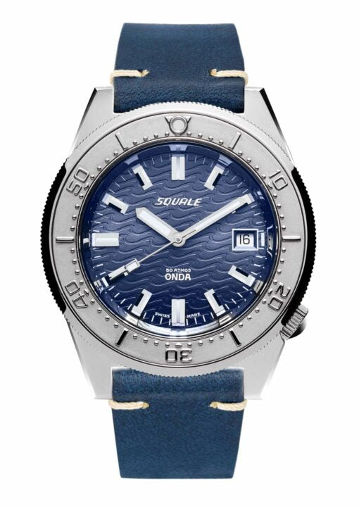 Leather strap dark blue