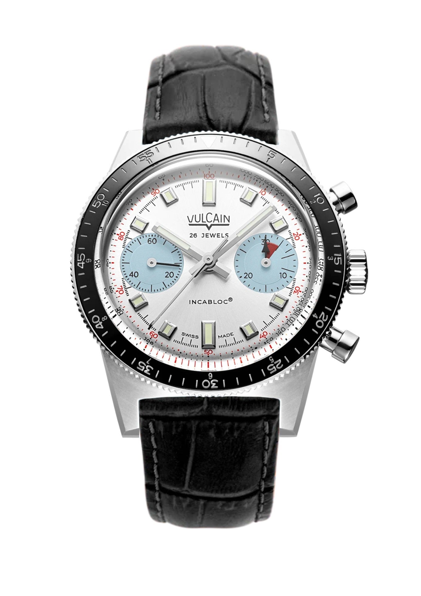 Lederband Schwarz Kroko-Prägung