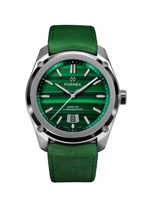 Green leather strap