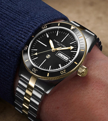 Favre Leuba Deep Raider Day Date - Bicolor Black