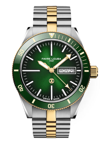 Favre Leuba Deep Raider Day Date - Bicolor Green