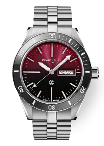 Favre Leuba Deep Raider Day Date - Burgundy