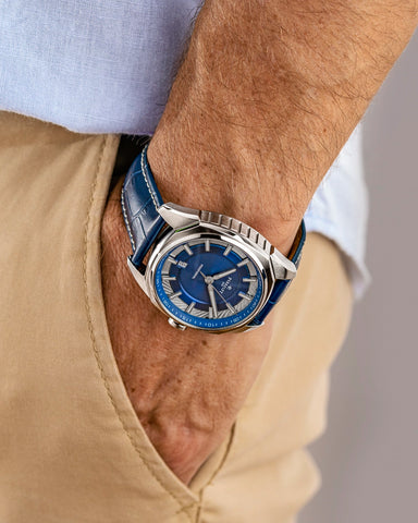 Perrelet Lab Peripheral 3 Hands A1100/4 Blau