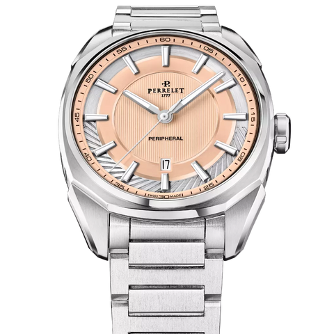 Perrelet Lab Peripheral 3 Hands A1100/E Salmon Edelstahlband