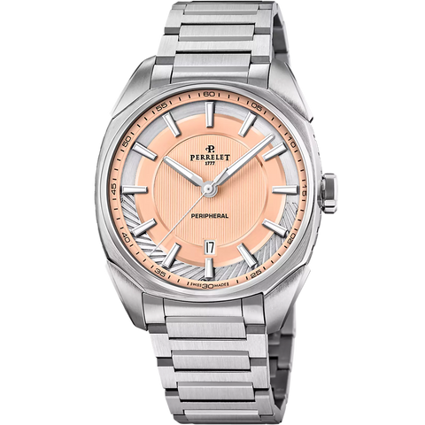 Perrelet Lab Peripheral 3 Hands A1100/E Salmon Edelstahlband