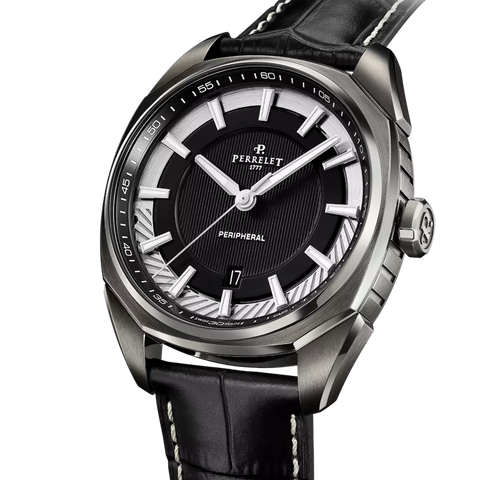 Perrelet Lab Peripheral 3 Hands - Gun Metal A1102/1 Schwarz