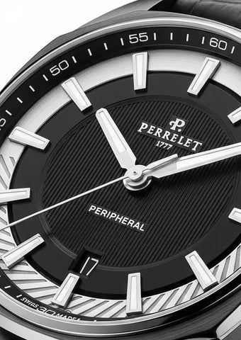 Perrelet Lab Peripheral 3 Hands - Gun Metal A1102/1 Schwarz