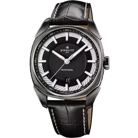 Perrelet Lab Peripheral 3 Hands - Gun Metal A1102/1 Schwarz