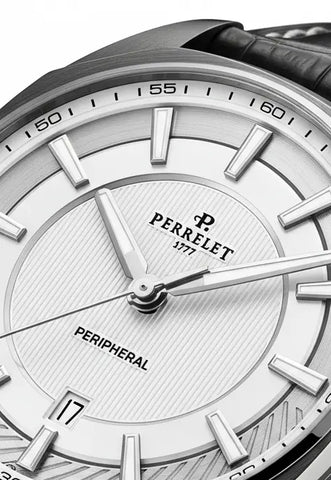 Perrelet Lab Peripheral 3 Hands - Gun Metal A1102/2 Silbergrau