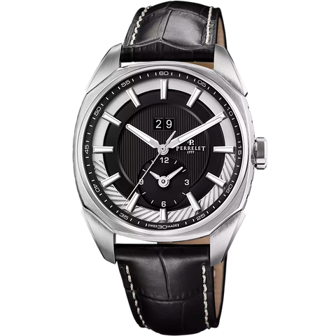 Perrelet Lab Peripheral Dual Time Big Date A1101/3 Schwarz