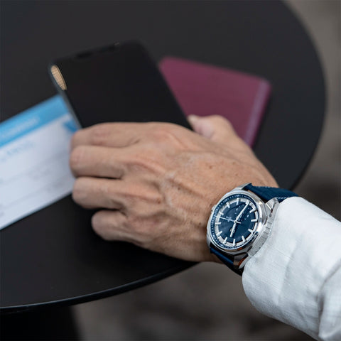 Perrelet Lab Peripheral Dual Time Big Date A1101/4 Blau