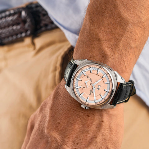 Perrelet Lab Peripheral Dual Time Big Date A1101/6 Salmon